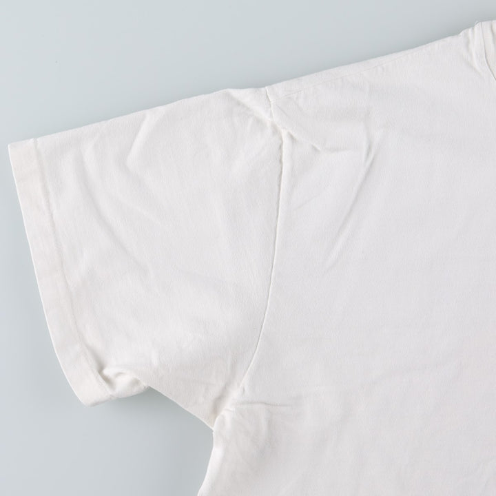 Vintage 90'S Hanes printed T-shirt, made in the USA, size L for men cotton white type Vintage Second Hand