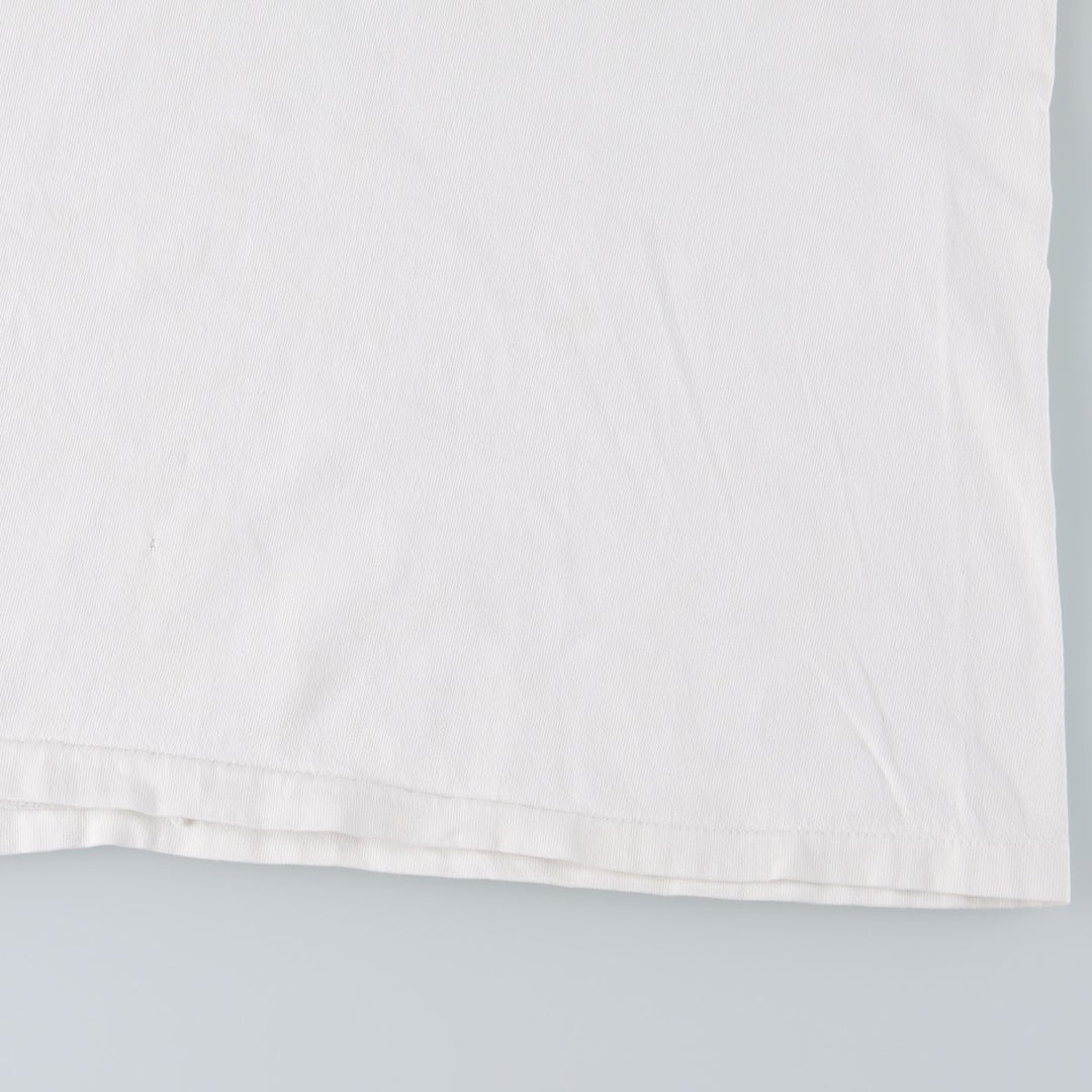 Vintage 90'S Hanes printed T-shirt, made in the USA, size L for men cotton white type Vintage Second Hand