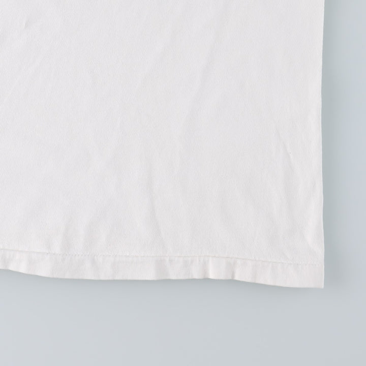 Vintage 90'S Hanes printed T-shirt, made in the USA, size L for men cotton white type Vintage Second Hand