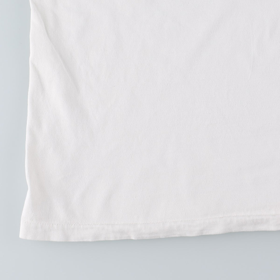 Vintage 90'S Hanes printed T-shirt, made in the USA, size L for men cotton white type Vintage Second Hand