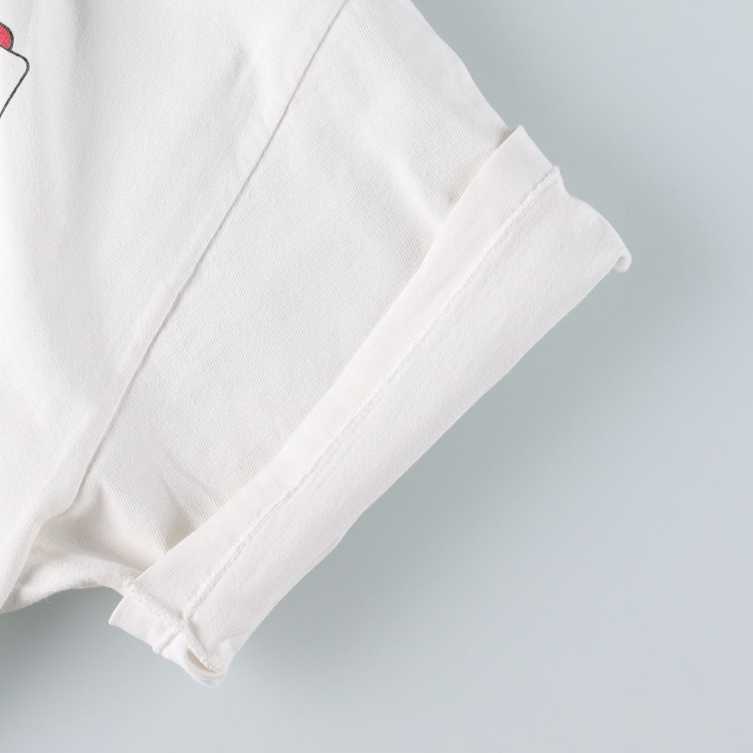 Vintage 90'S Hanes printed T-shirt, made in the USA, size L for men cotton white type Vintage Second Hand