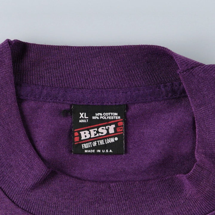 90'S Fruit of the Loom Best Printed T-shirt, Made in USA, Men's XL, Vintage cotton purple type Vintage Second Hand