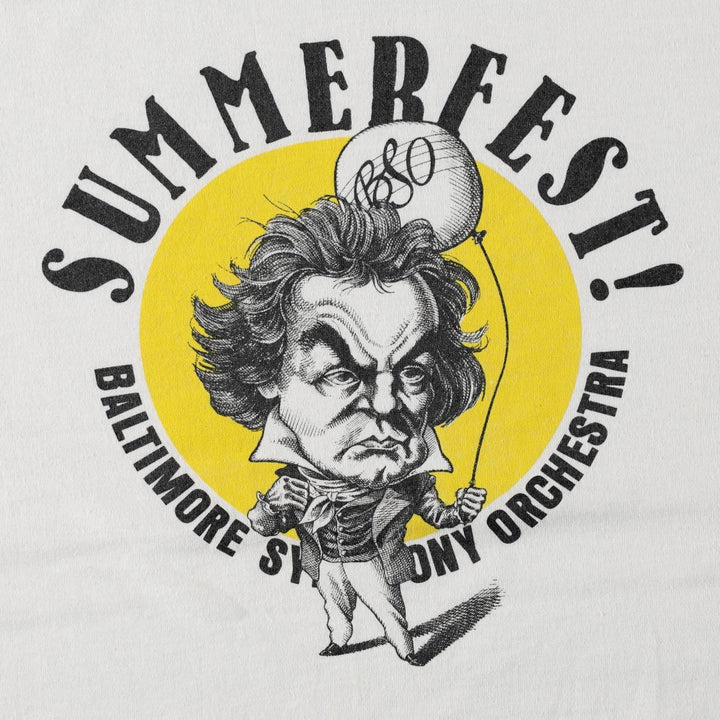 ~90'S Screen Stars Baltimore Symphony Orchestra Beethoven Print T-Shirt, Made in USA, Men's Size L (approx.) cotton white type Vintage Second Hand