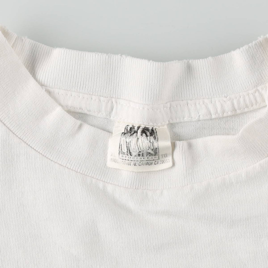 90'S ONIGA SPORTSWEAR Deja Vu Print T-Shirt, Made in Canada, Men's XL equivalent, Vintage cotton pale white type Vintage Second Hand