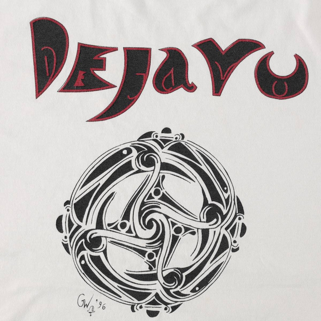 90'S ONIGA SPORTSWEAR Deja Vu Print T-Shirt, Made in Canada, Men's XL equivalent, Vintage cotton pale white type Vintage Second Hand