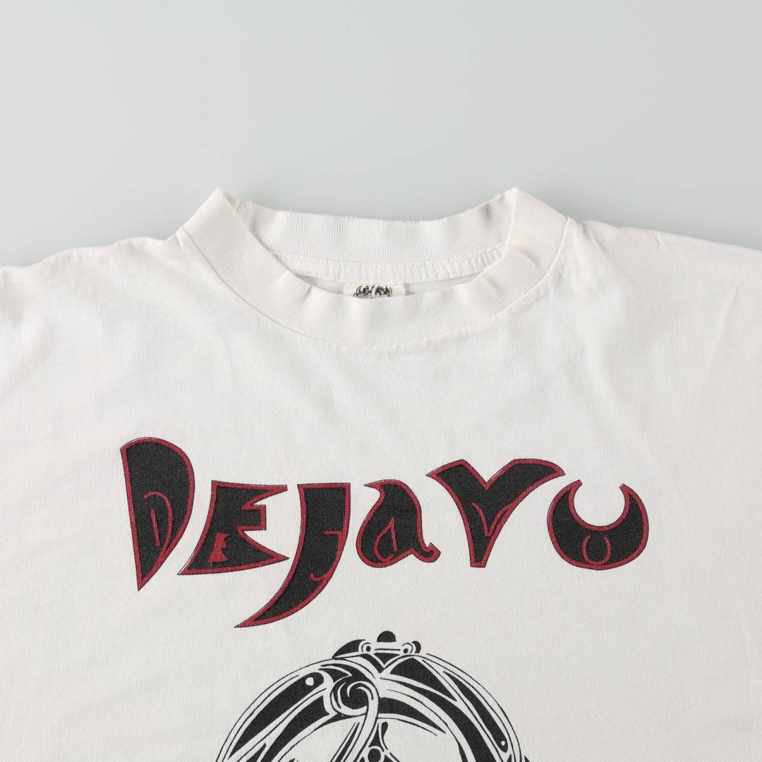 90'S ONIGA SPORTSWEAR Deja Vu Print T-Shirt, Made in Canada, Men's XL equivalent, Vintage cotton pale white type Vintage Second Hand