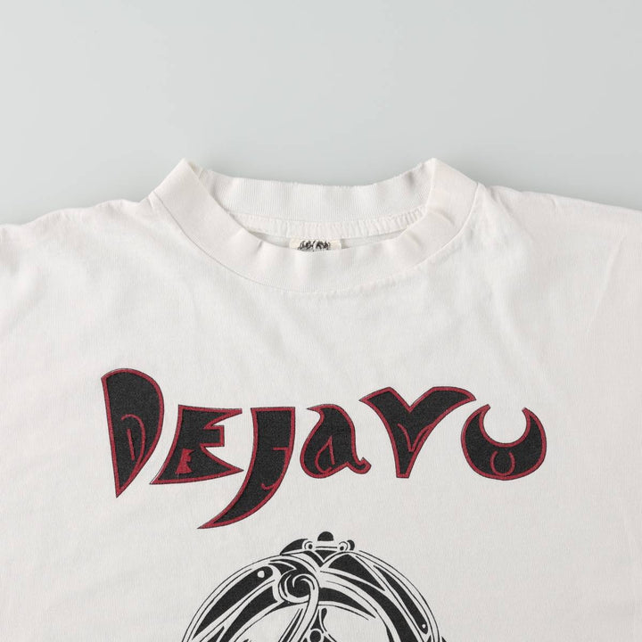 90'S ONIGA SPORTSWEAR Deja Vu Print T-Shirt, Made in Canada, Men's XL equivalent, Vintage cotton pale white type Vintage Second Hand
