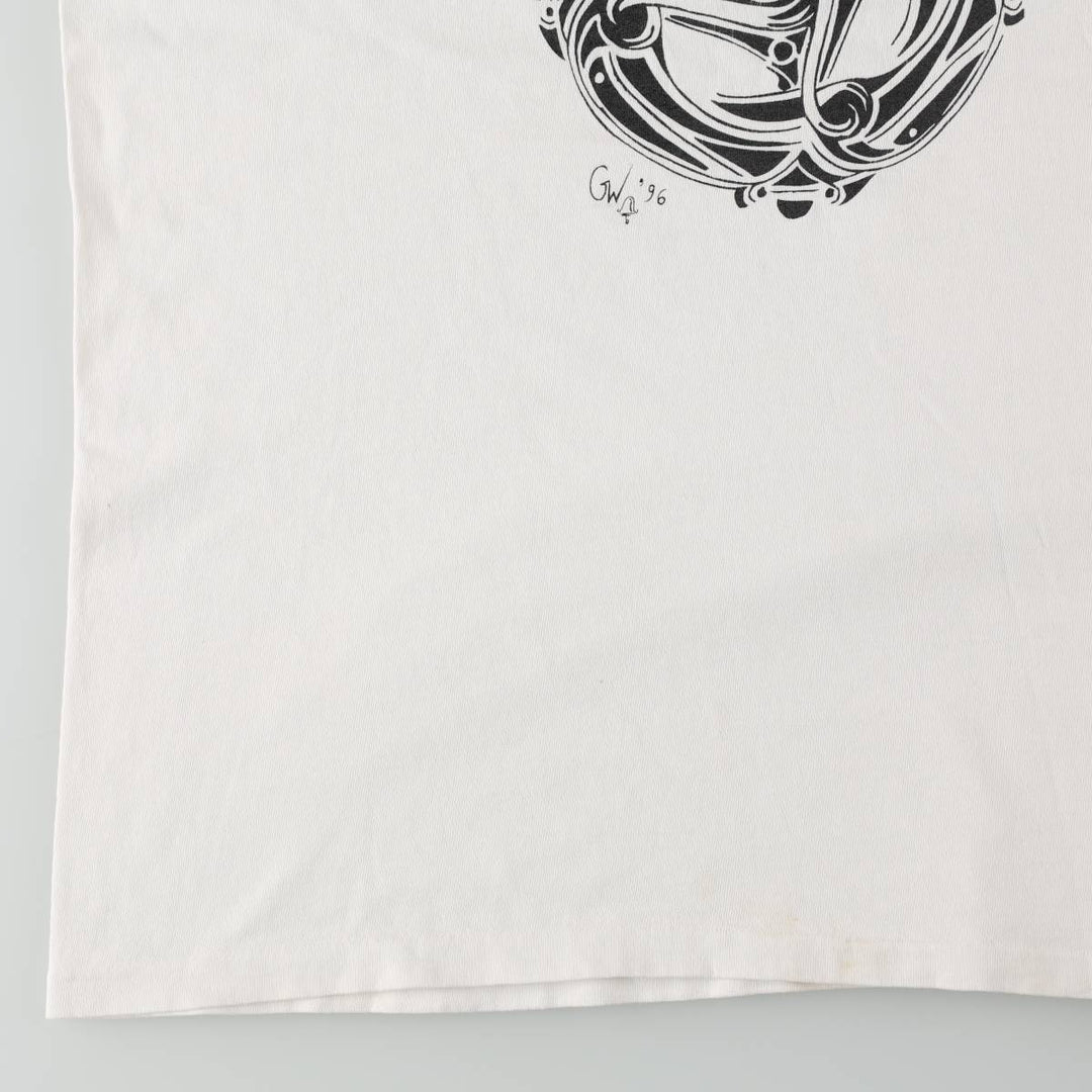 90'S ONIGA SPORTSWEAR Deja Vu Print T-Shirt, Made in Canada, Men's XL equivalent, Vintage cotton pale white type Vintage Second Hand
