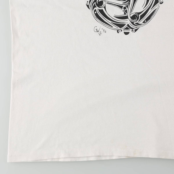 90'S ONIGA SPORTSWEAR Deja Vu Print T-Shirt, Made in Canada, Men's XL equivalent, Vintage cotton pale white type Vintage Second Hand