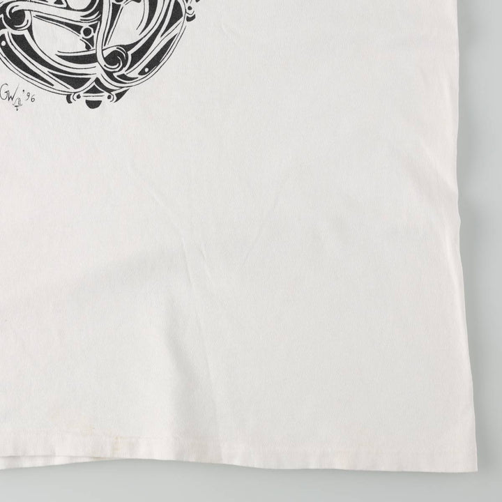 90'S ONIGA SPORTSWEAR Deja Vu Print T-Shirt, Made in Canada, Men's XL equivalent, Vintage cotton pale white type Vintage Second Hand