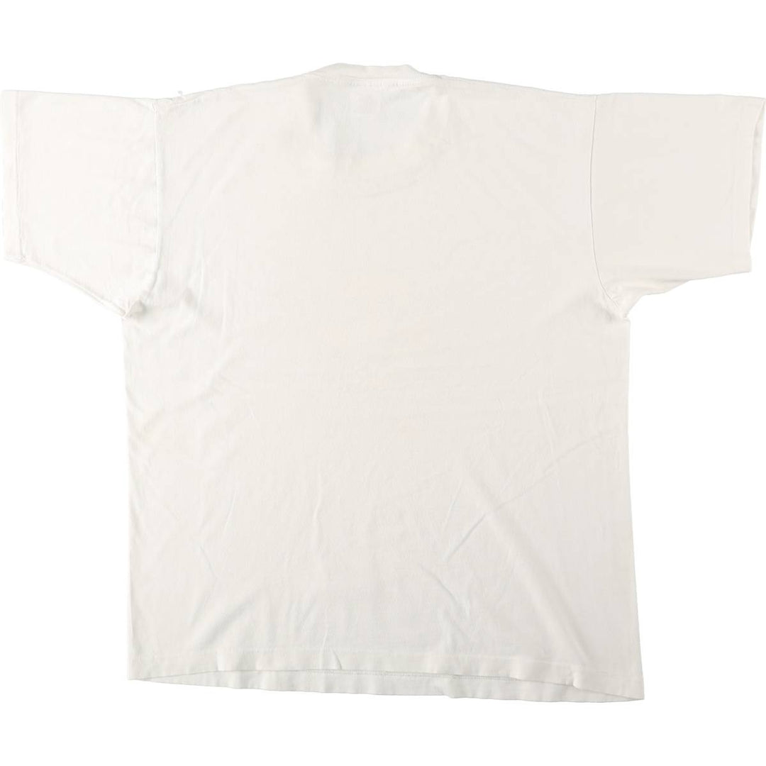 90'S Fruit of the Loom Mystic Lane Print T-Shirt, Made in Canada, Men's XL equivalent, Vintage cotton white type Vintage Second Hand