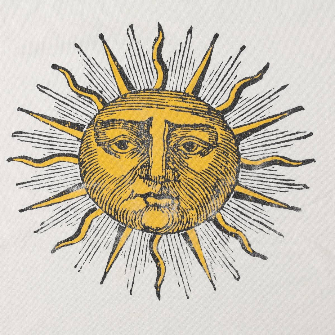 90'S Fruit of the Loom Mystic Lane Print T-Shirt, Made in Canada, Men's XL equivalent, Vintage cotton white type Vintage Second Hand