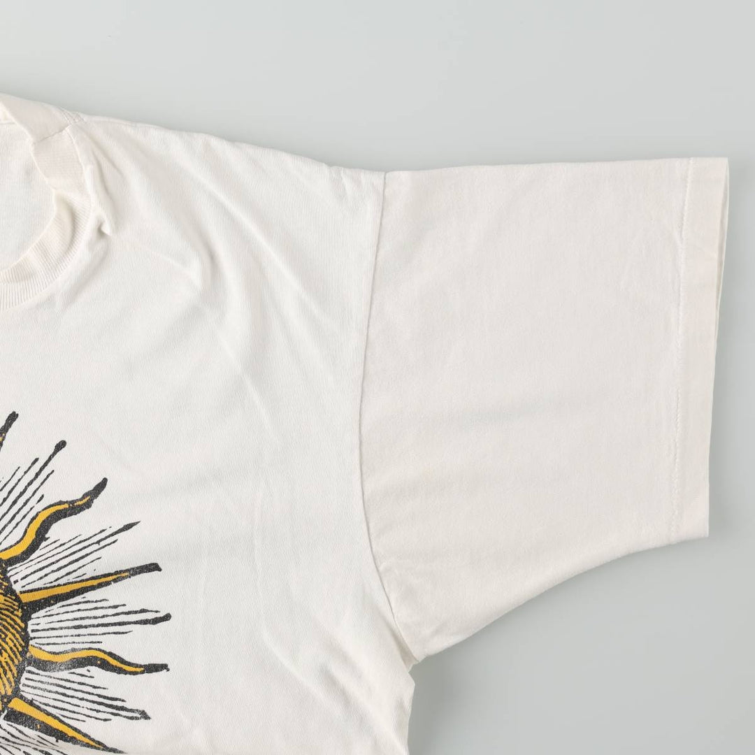 90'S Fruit of the Loom Mystic Lane Print T-Shirt, Made in Canada, Men's XL equivalent, Vintage cotton white type Vintage Second Hand