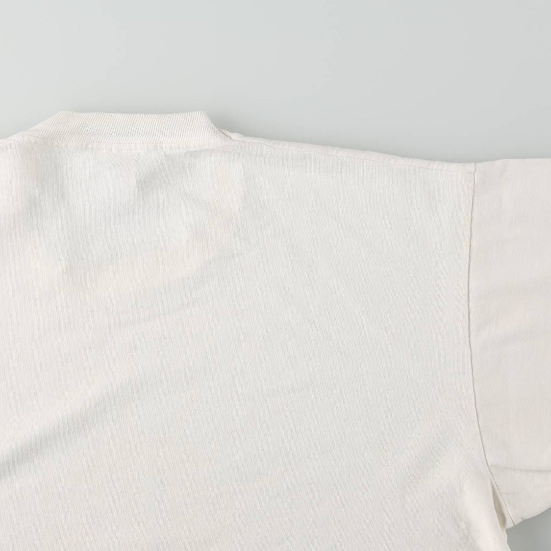 90'S Fruit of the Loom Mystic Lane Print T-Shirt, Made in Canada, Men's XL equivalent, Vintage cotton white type Vintage Second Hand