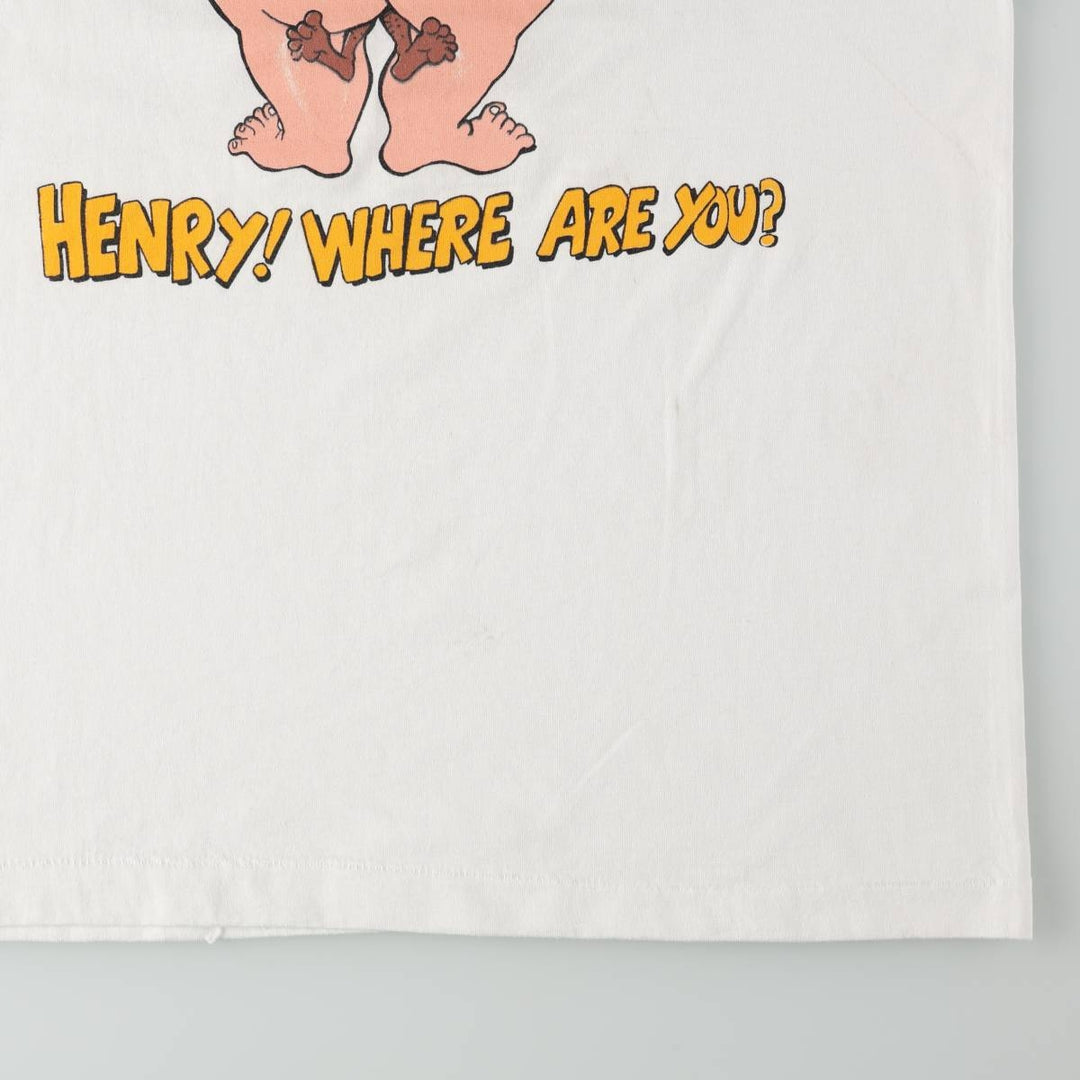 ~90'S Erotic Print T-Shirt, Men's Size L (Equivalent), Vintage cotton white type Vintage Second Hand