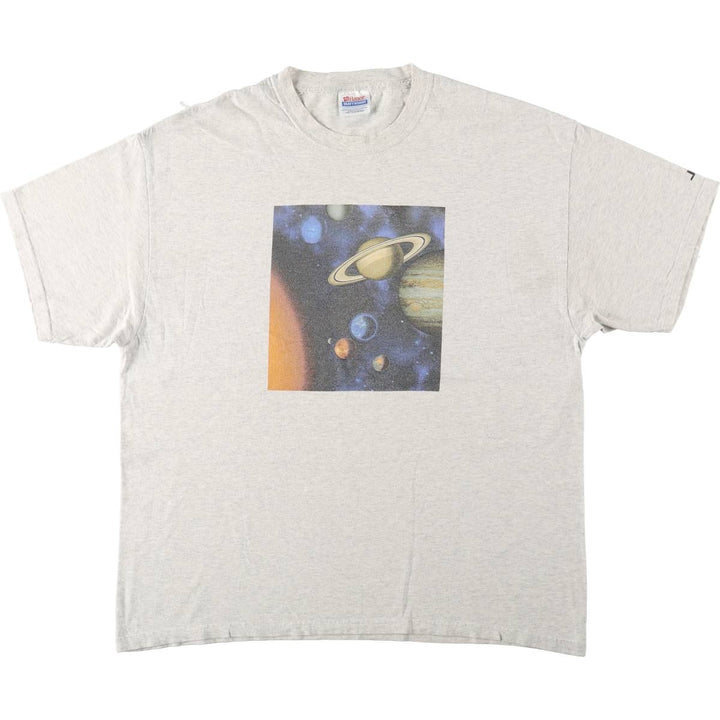 00'S Hanes Heavyweight Printed T-shirt Men's XL size cotton gray type Vintage Second Hand