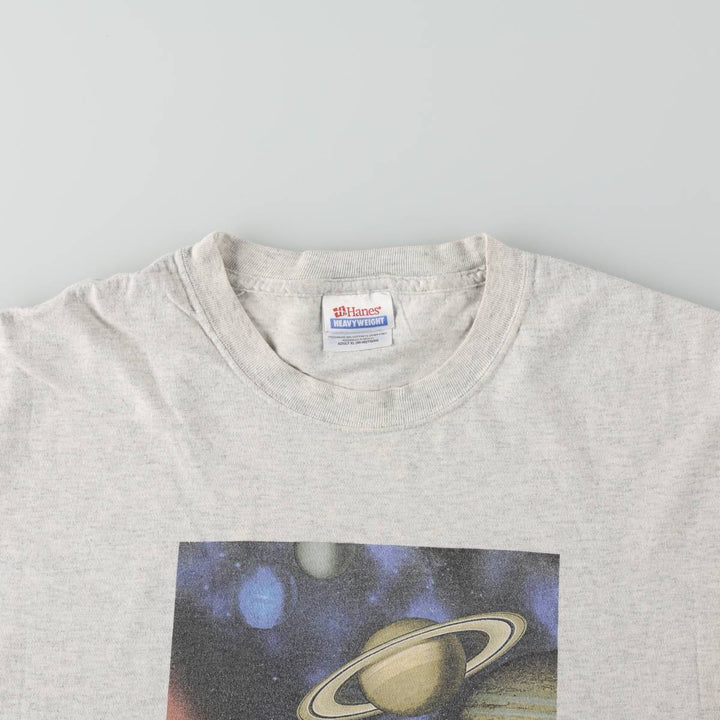 00'S Hanes Heavyweight Printed T-shirt Men's XL size cotton gray type Vintage Second Hand