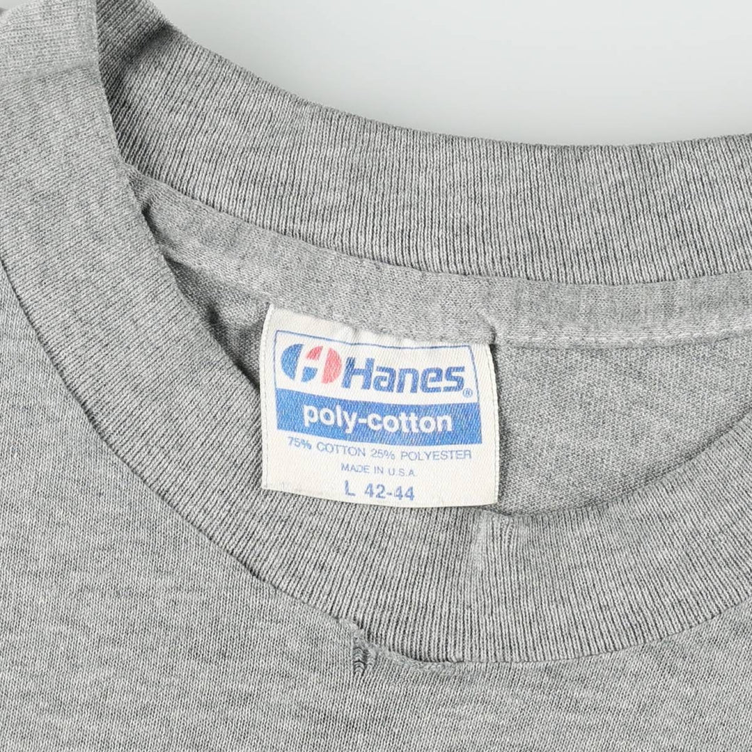 80'S Hanes Poly-Cotton Blue Tag Les Miserables Print T-Shirt, Made in USA, Men's Size L (approx.), Vintage cotton gray type Vintage Second Hand