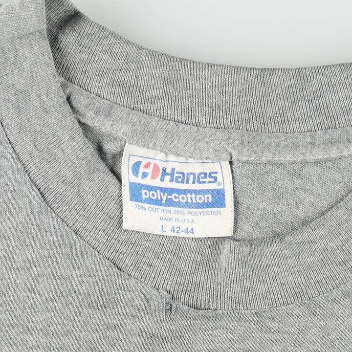 80'S Hanes Poly-Cotton Blue Tag Les Miserables Print T-Shirt, Made in USA, Men's Size L (approx.), Vintage cotton gray type Vintage Second Hand