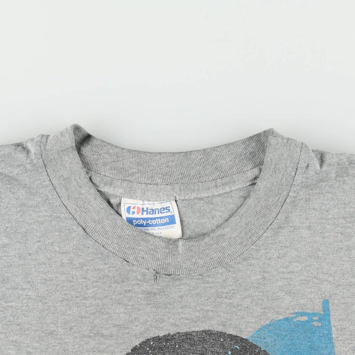 80'S Hanes Poly-Cotton Blue Tag Les Miserables Print T-Shirt, Made in USA, Men's Size L (approx.), Vintage cotton gray type Vintage Second Hand