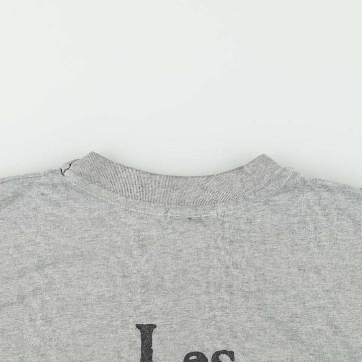 80'S Hanes Poly-Cotton Blue Tag Les Miserables Print T-Shirt, Made in USA, Men's Size L (approx.), Vintage cotton gray type Vintage Second Hand