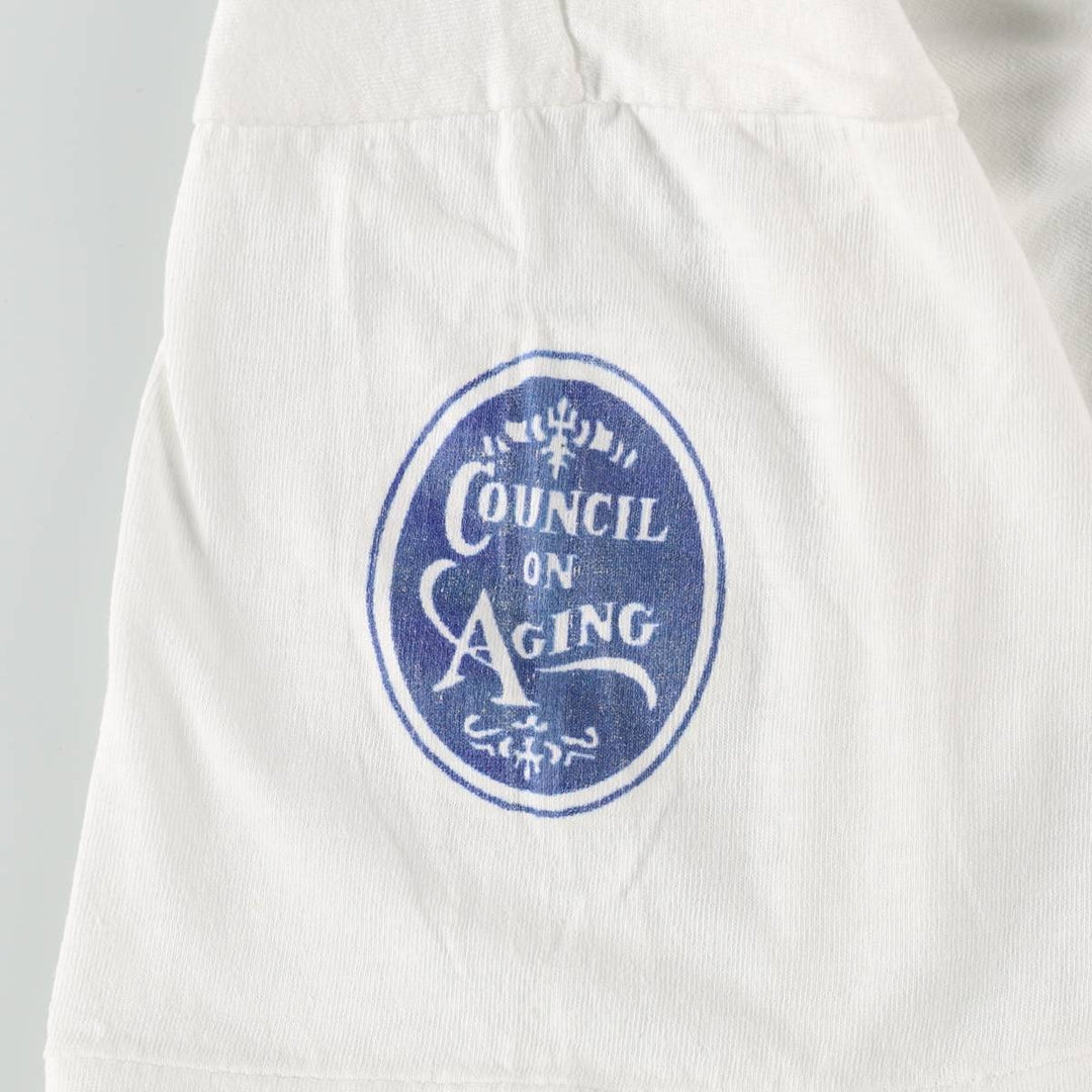 ~90'S Carlbbean Dream Council on Aging Print T-Shirt, Men's XL equivalent, Vintage cotton white type Vintage Second Hand