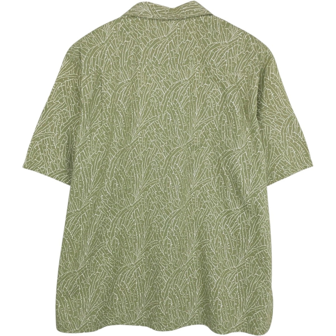 LLBean Traditional Fit Short-Sleeve Open-Collar Cotton Shirt, Boxy Shirt, Men's Size XL (approx.) unclear Khaki type sage green Vintage Second Hand