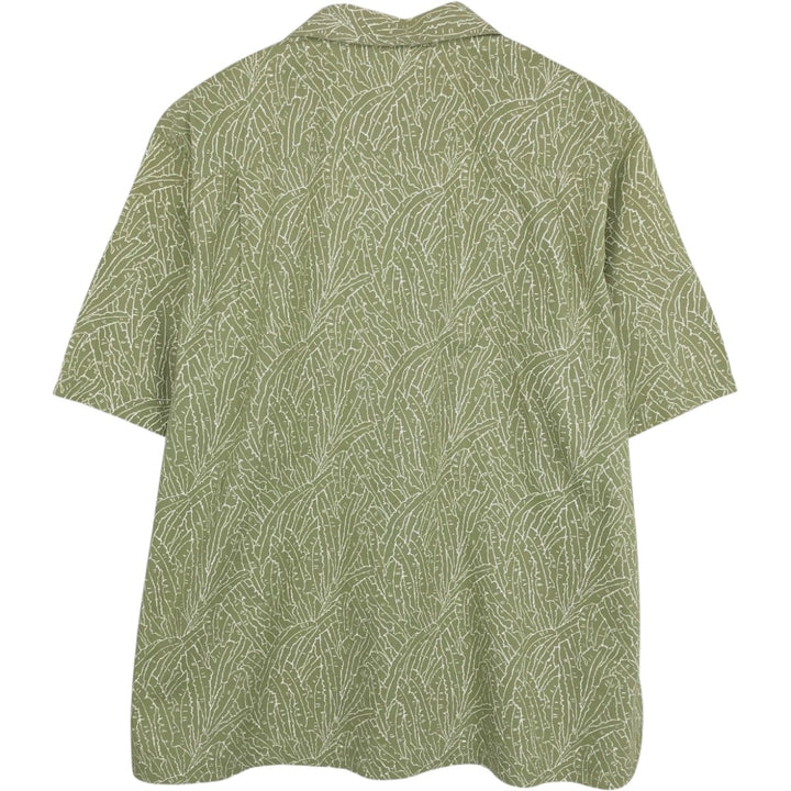 LLBean Traditional Fit Short-Sleeve Open-Collar Cotton Shirt, Boxy Shirt, Men's Size XL (approx.) unclear Khaki type sage green Vintage Second Hand