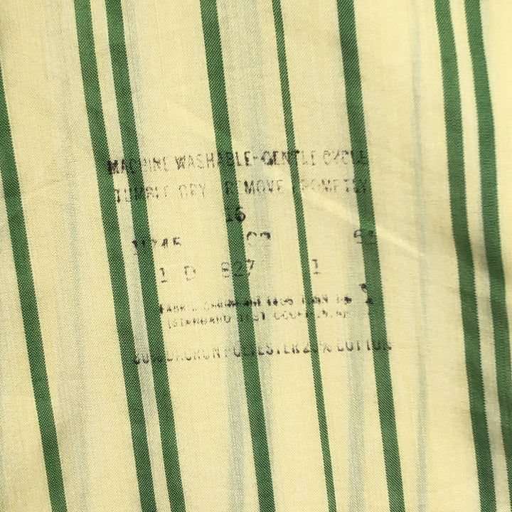 1960s-1970'S Van Heusen Stripe Pattern Short-Sleeve Poly-Cotton Shirt, Men's Size L (Equivalent), Vintage Polyurethane green type yellow green Vintage Second Hand