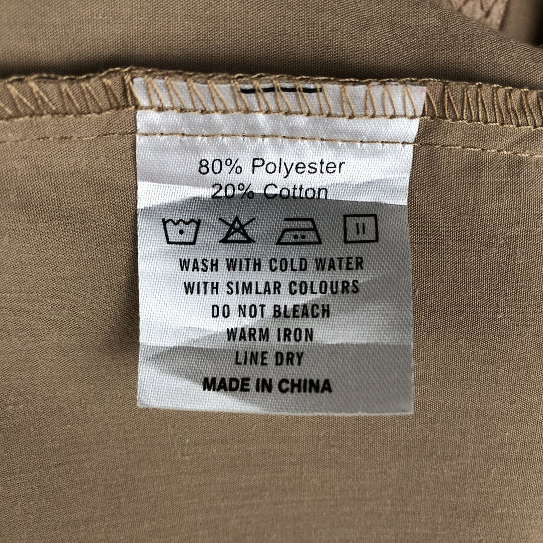 VatPave Short-Sleeve Open-Collar Mexican Shirt (Cuban Shirt) - Men's XXL Equivalent polyester beige type brown Vintage Second Hand