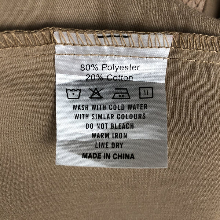 VatPave Short-Sleeve Open-Collar Mexican Shirt (Cuban Shirt) - Men's XXL Equivalent polyester beige type brown Vintage Second Hand