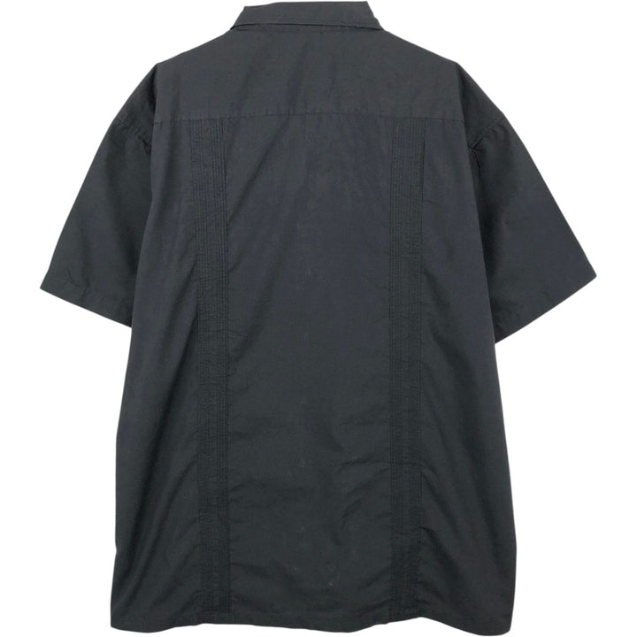 SQUISH WEAR Short-Sleeve Mexican Shirt, Cuban Shirt, Box Shirt, Men's XL Equivalent polyester black type Vintage Second Hand