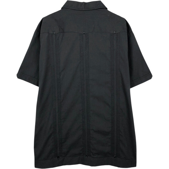 Premier Short Sleeve Open Collar Mexican Shirt Cuban Shirt Box Shirt Men's Size L polyester black type Vintage Second Hand