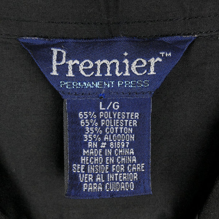 Premier Short Sleeve Open Collar Mexican Shirt Cuban Shirt Box Shirt Men's Size L polyester black type Vintage Second Hand