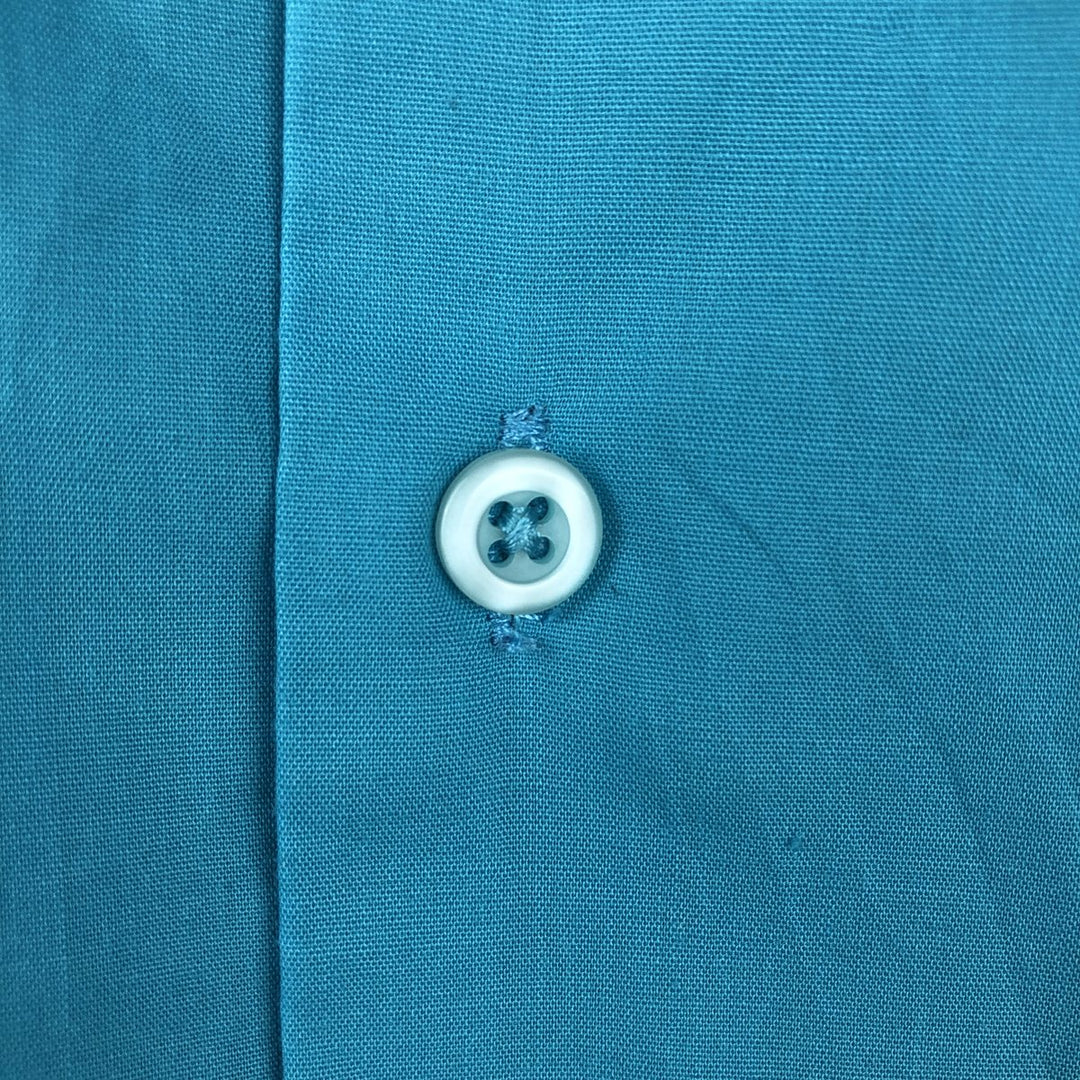 OMEGA fashion Short-sleeved open-collar Mexican shirt, Cuban shirt, boxy shirt, men's size XL. cotton turquoise blue Vintage Second Hand