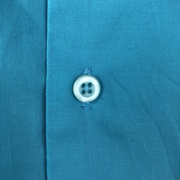 OMEGA fashion Short-sleeved open-collar Mexican shirt, Cuban shirt, boxy shirt, men's size XL. cotton turquoise blue Vintage Second Hand