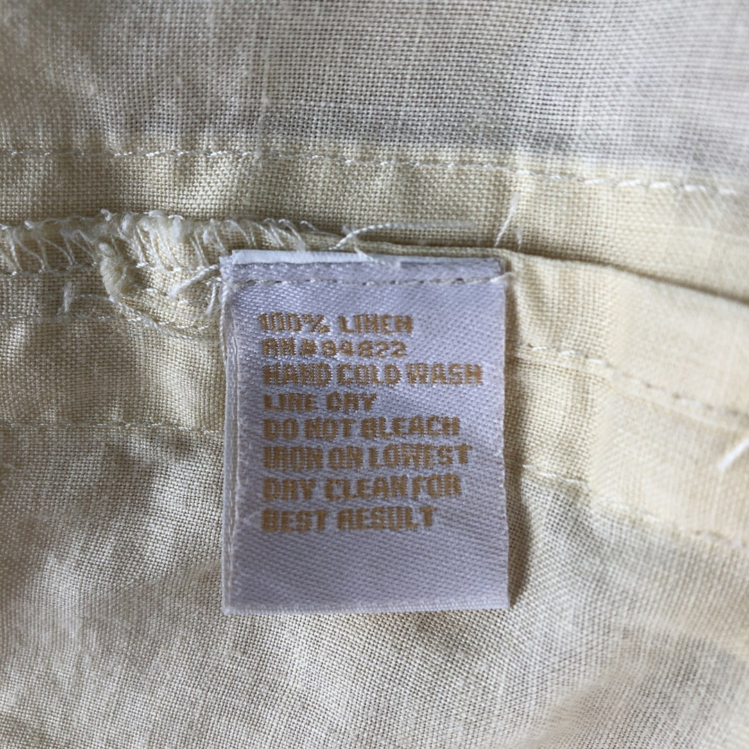 BOHIO Short Sleeve Mexican Shirt, Cuban Shirt, Box Shirt, Men's XL Size linen ivory Vintage Second Hand