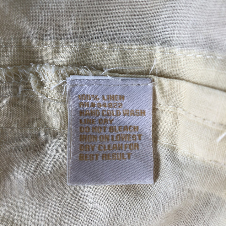 BOHIO Short Sleeve Mexican Shirt, Cuban Shirt, Box Shirt, Men's XL Size linen ivory Vintage Second Hand