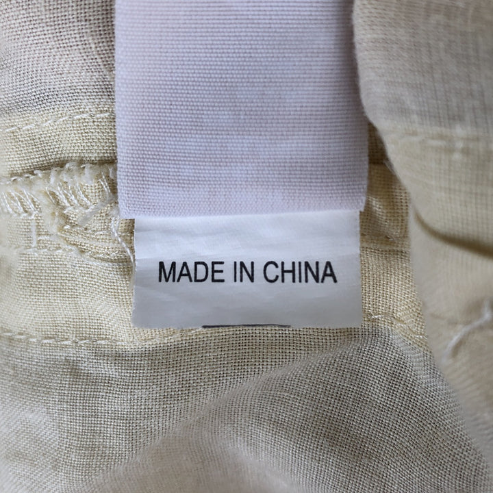 BOHIO Short Sleeve Mexican Shirt, Cuban Shirt, Box Shirt, Men's XL Size linen ivory Vintage Second Hand