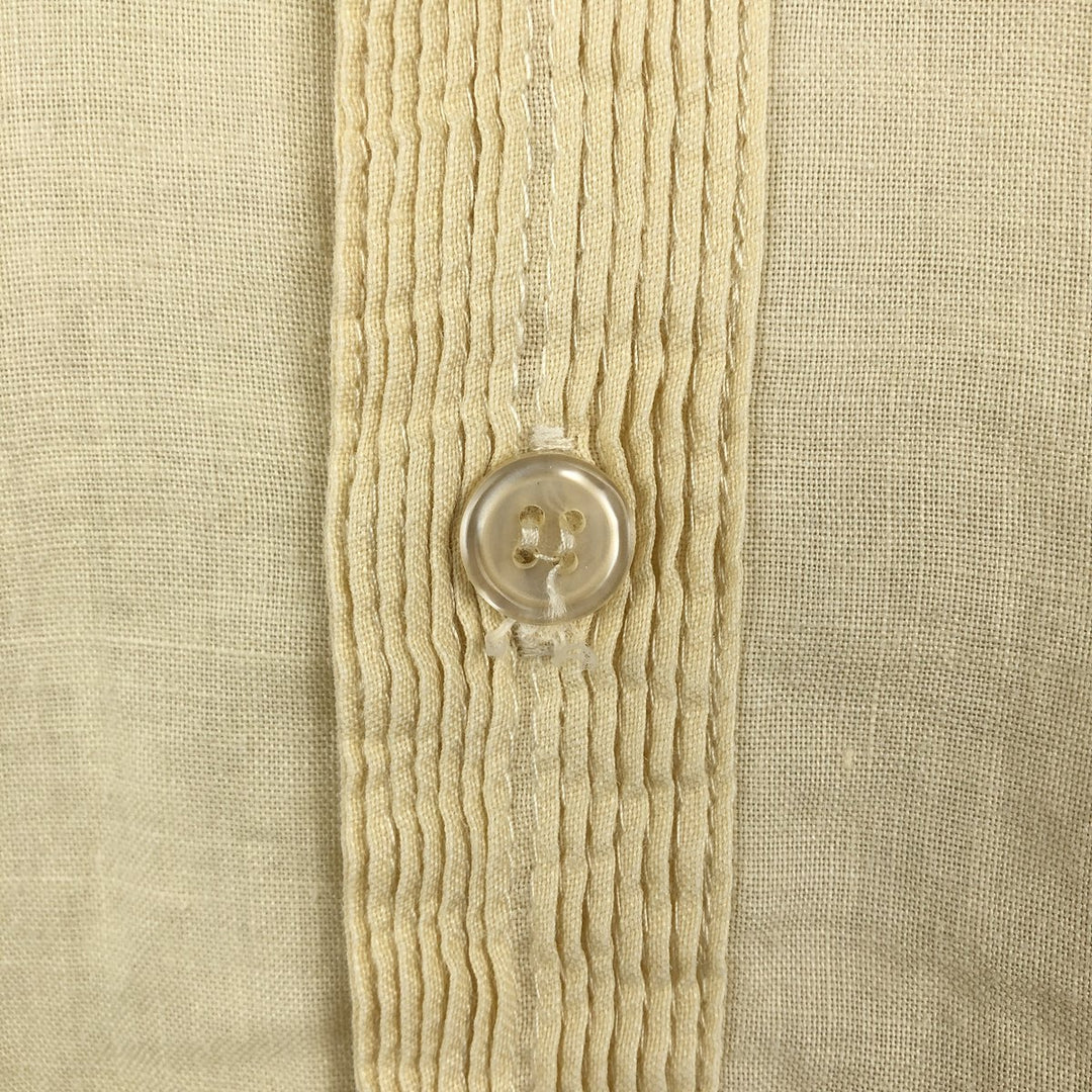BOHIO Short Sleeve Mexican Shirt, Cuban Shirt, Box Shirt, Men's XL Size linen ivory Vintage Second Hand