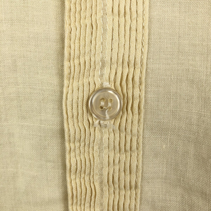 BOHIO Short Sleeve Mexican Shirt, Cuban Shirt, Box Shirt, Men's XL Size linen ivory Vintage Second Hand