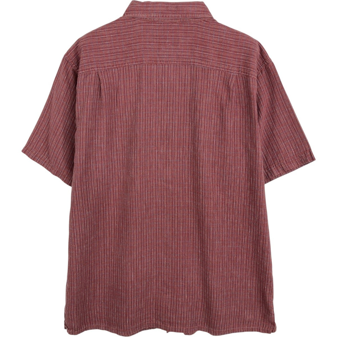 Patagonia Backstep Shirt 53139SP15 Check Pattern Short Sleeve Cotton x Hemp Box Shirt Men's Size L Hemp red type Vintage Second Hand