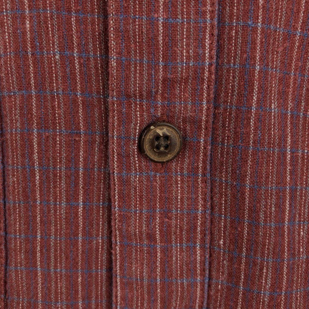 Patagonia Backstep Shirt 53139SP15 Check Pattern Short Sleeve Cotton x Hemp Box Shirt Men's Size L Hemp red type Vintage Second Hand