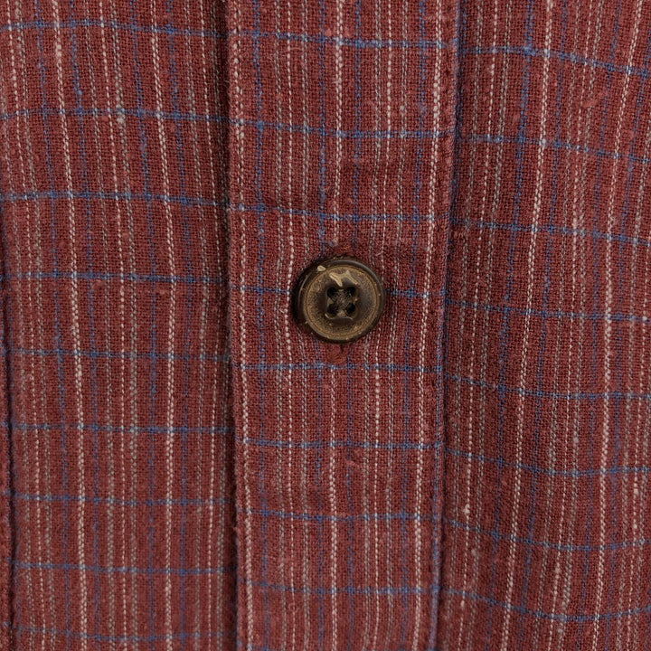 Patagonia Backstep Shirt 53139SP15 Check Pattern Short Sleeve Cotton x Hemp Box Shirt Men's Size L Hemp red type Vintage Second Hand