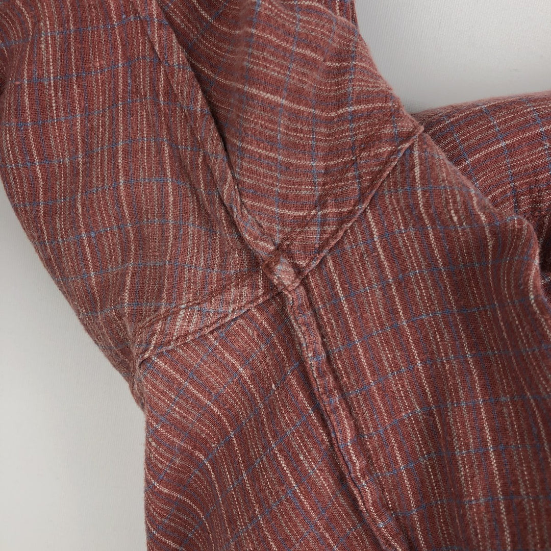 Patagonia Backstep Shirt 53139SP15 Check Pattern Short Sleeve Cotton x Hemp Box Shirt Men's Size L Hemp red type Vintage Second Hand