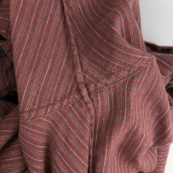 Patagonia Backstep Shirt 53139SP15 Check Pattern Short Sleeve Cotton x Hemp Box Shirt Men's Size L Hemp red type Vintage Second Hand