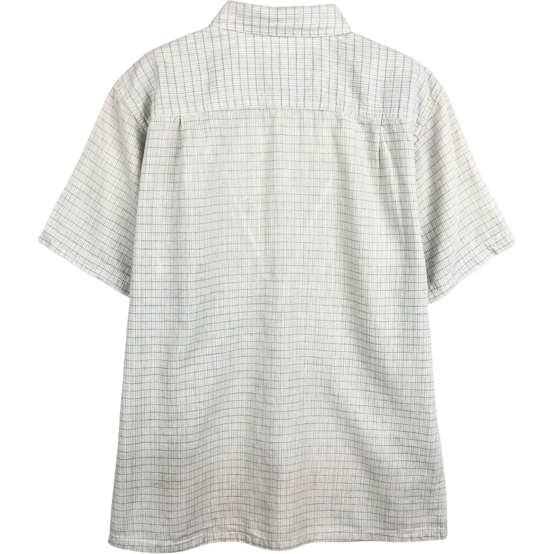 Patagonia 53138SP12 Check Pattern Short Sleeve Cotton x Hemp Box Shirt Men's Size M (approx.) Hemp white type Vintage Second Hand