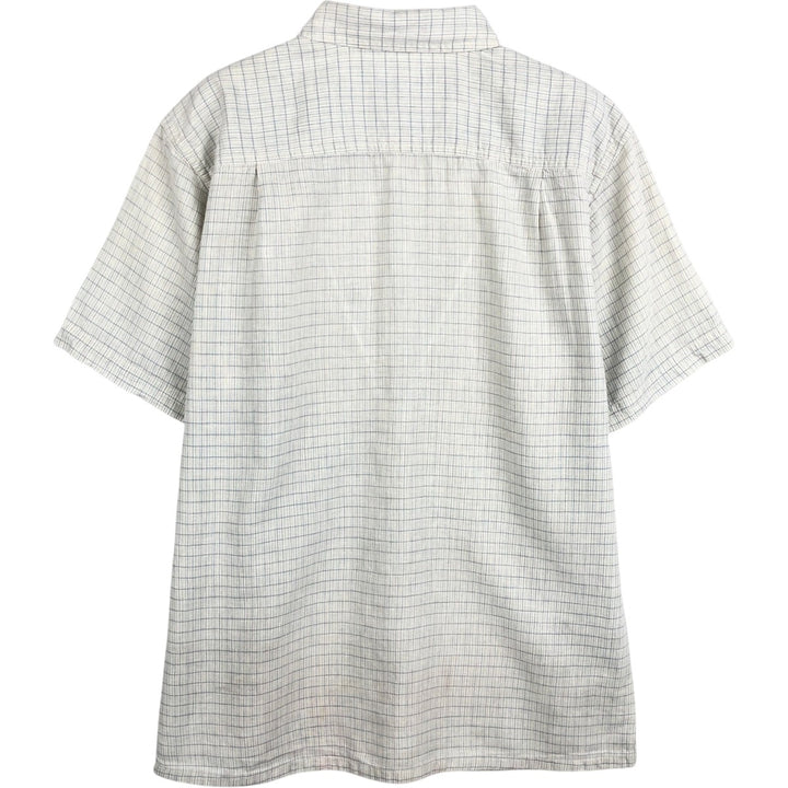 Patagonia 53138SP12 Check Pattern Short Sleeve Cotton x Hemp Box Shirt Men's Size M (approx.) Hemp white type Vintage Second Hand