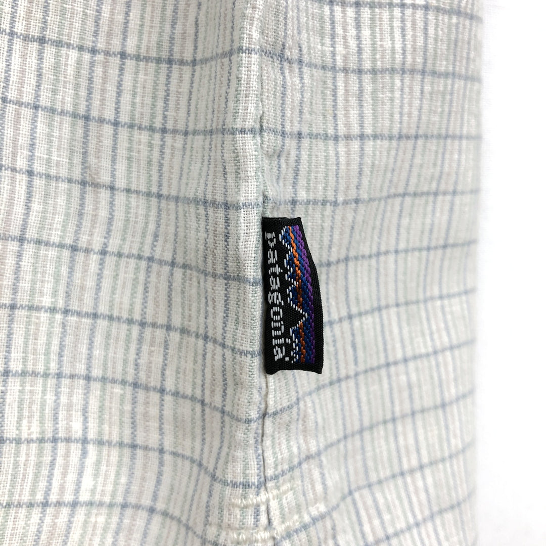 Patagonia 53138SP12 Check Pattern Short Sleeve Cotton x Hemp Box Shirt Men's Size M (approx.) Hemp white type Vintage Second Hand