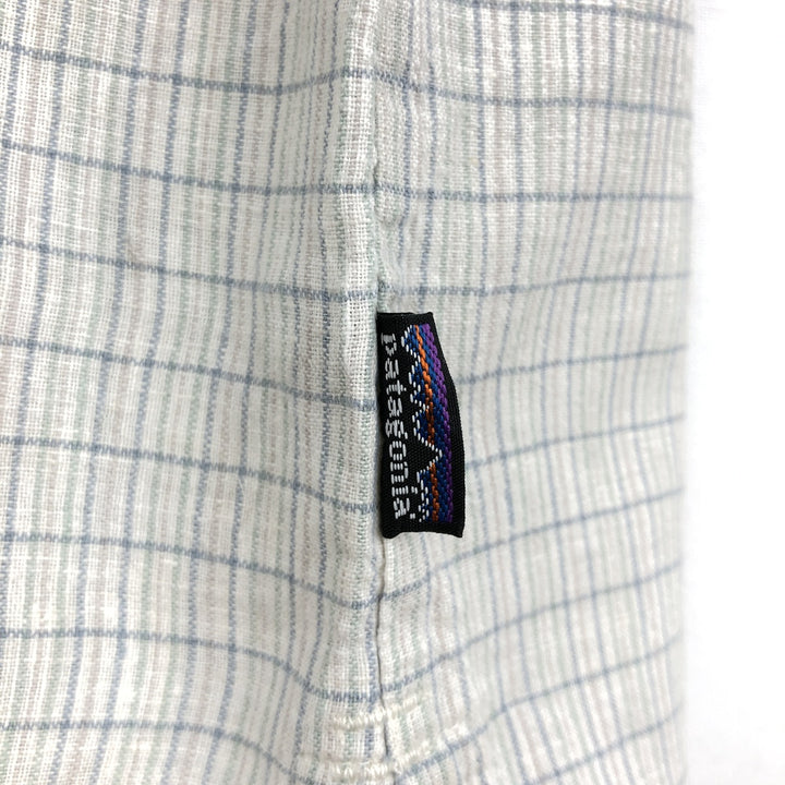 Patagonia 53138SP12 Check Pattern Short Sleeve Cotton x Hemp Box Shirt Men's Size M (approx.) Hemp white type Vintage Second Hand